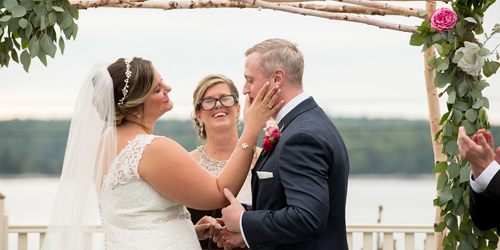 Waterfront Wedding Ceremony - Spruce Point Inn - Boothbay Harbor, ME
